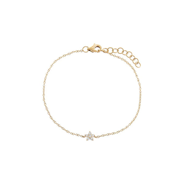 Diamond 4 Leaf Clover Flower Bracelet 14K | Adina Eden Jewels