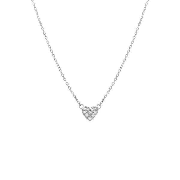 Diamond Pavé Heart Necklace 14k Adina Eden Jewels 0840