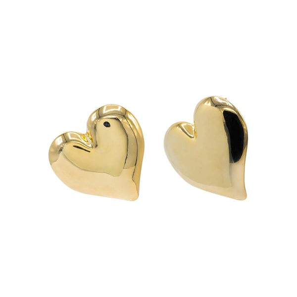 Puffy Chunky Heart Stud Earring | Adina Eden Jewels