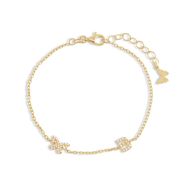 18kt yellow gold Love Letter Z pavé diamond bracelet