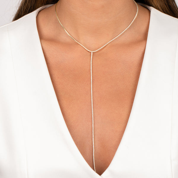 Diamond Lariat Tennis Necklace — Salvatore & Co.