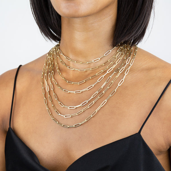 Melissa Odabash Gold Paperclip Chain Necklace