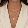  CZ Rimmed Ridged Heart Pendant Necklace - Adina Eden's Jewels