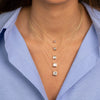  Lab Grown Diamond Princess Cut Bezel Necklace 14K - Adina Eden's Jewels