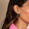  Solid Lined Rectangle Stud Earring - Adina Eden's Jewels