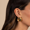  Solid Twisted Open Circular Stud Earring - Adina Eden's Jewels