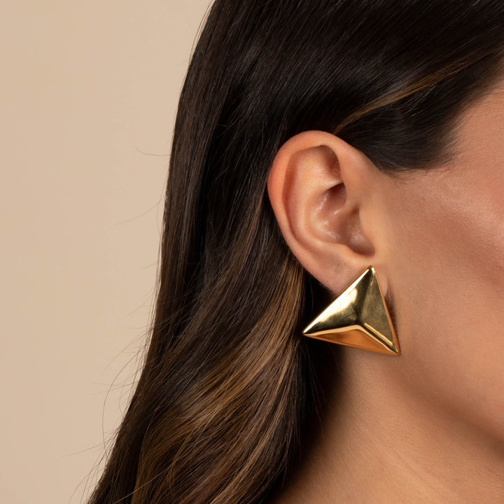  Puffy Triangle Stud Earring - Adina Eden's Jewels