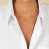  Diamond Bezel Multi Shape Drop Pendant Necklace 14K - Adina Eden's Jewels