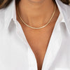  Diamond Bezel Princess Cut Tennis Necklace 14K - Adina Eden's Jewels