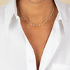  Diamond Pear X Solitaire Ilusion Tennis Necklace 14K - Adina Eden's Jewels