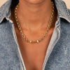  Solid/Pave Rounded Chain Necklace - Adina Eden's Jewels