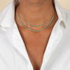  Turquoise Half Tennis Necklace 14K - Adina Eden's Jewels