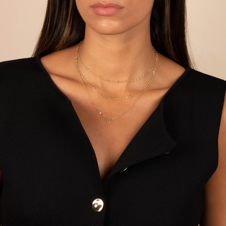  Three In One Dainty CZ Chain Necklace - Adina Eden's Jewels