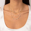 Colored Dangling Baguette Half Tennis Necklace - Adina Eden's Jewels