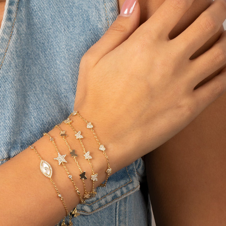 Pave Star X Diamond By The Yard Bracelet