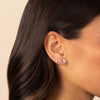  Diamond Multi Shape Mini Bar Stud Earring 14K - Adina Eden's Jewels