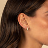  Pave Accented Ridged Huggie Earring - Adina Eden's Jewels