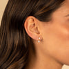  Round CZ X Teardrop Dangling Stud Earring - Adina Eden's Jewels