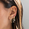  Multi CZ Chain Double Stud Earring - Adina Eden's Jewels