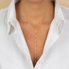  CZ Teardrop Drop Lariat Necklace - Adina Eden's Jewels