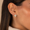 Emerald Green CZ Clover Stud Earring - Adina Eden's Jewels