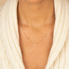 Pave Five Heart Charm Necklace - Adina Eden's Jewels