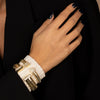 Pave Square Claw Snake Bangle Bracelet - Adina Eden's Jewels