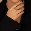 Pave Accented Wide Ridged Ring - Adina Eden's Jewels