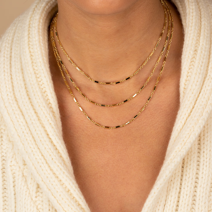 Solid Cylinder Chain Necklace Combo Set - Adina Eden's Jewels