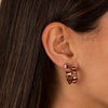 Colored Bezel Baguette Stud Earring - Adina Eden's Jewels