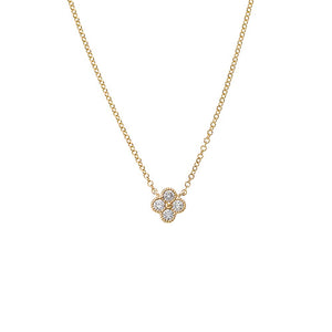 14K Gold Diamond Four Leaf Clover Necklace 14K - Adina Eden's Jewels