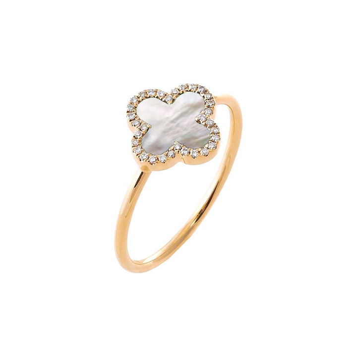 Mother of Pearl Diamond Pave Colored Stone Ring 14K - Adina Eden's Jewels