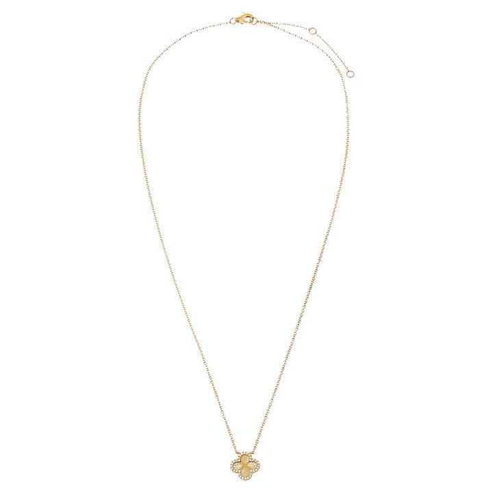  Diamond Pave Outline Clover Ridged Necklace 14K - Adina Eden's Jewels