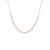 14K Gold Diamond Round X Baguette Tennis Choker 14K - Adina Eden's Jewels