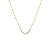 14K Gold Diamond Baguette X Solitaire Curved Bar Necklace 14K - Adina Eden's Jewels