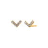 14K Gold / Pair Diamond Pave V Stud Earring 14K - Adina Eden's Jewels