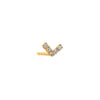 14K Gold / Single Diamond Pave V Stud Earring 14K - Adina Eden's Jewels