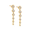 14K Gold Diamond Bezel Graduated Drop Stud Earring - Adina Eden's Jewels