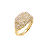 14K Gold / 3 Diamond Pave Signet Pinky Ring 14K - Adina Eden's Jewels