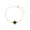 Malachite Diamond Pave Colored Stone Clover Bracelet 14K - Adina Eden's Jewels