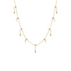 14K Gold Diamond X Pearl Shaker Bezel Necklace 14K - Adina Eden's Jewels