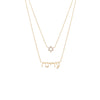  Diamond/Solid Pave Star Of David X Hebrew Nameplate Two In One Necklace 14K - Adina Eden's Jewels