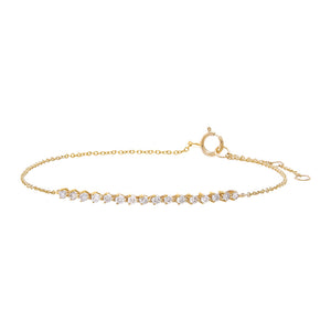 14K Gold Diamond Mini Tennis Chain Bracelet 14K - Adina Eden's Jewels