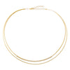  Diamond Bezel Accented Double Wire Necklace 14K - Adina Eden's Jewels