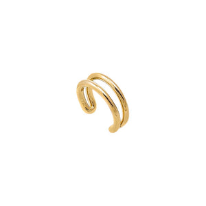 14K Gold / Single Solid Double Row Ear Cuff 14K - Adina Eden's Jewels