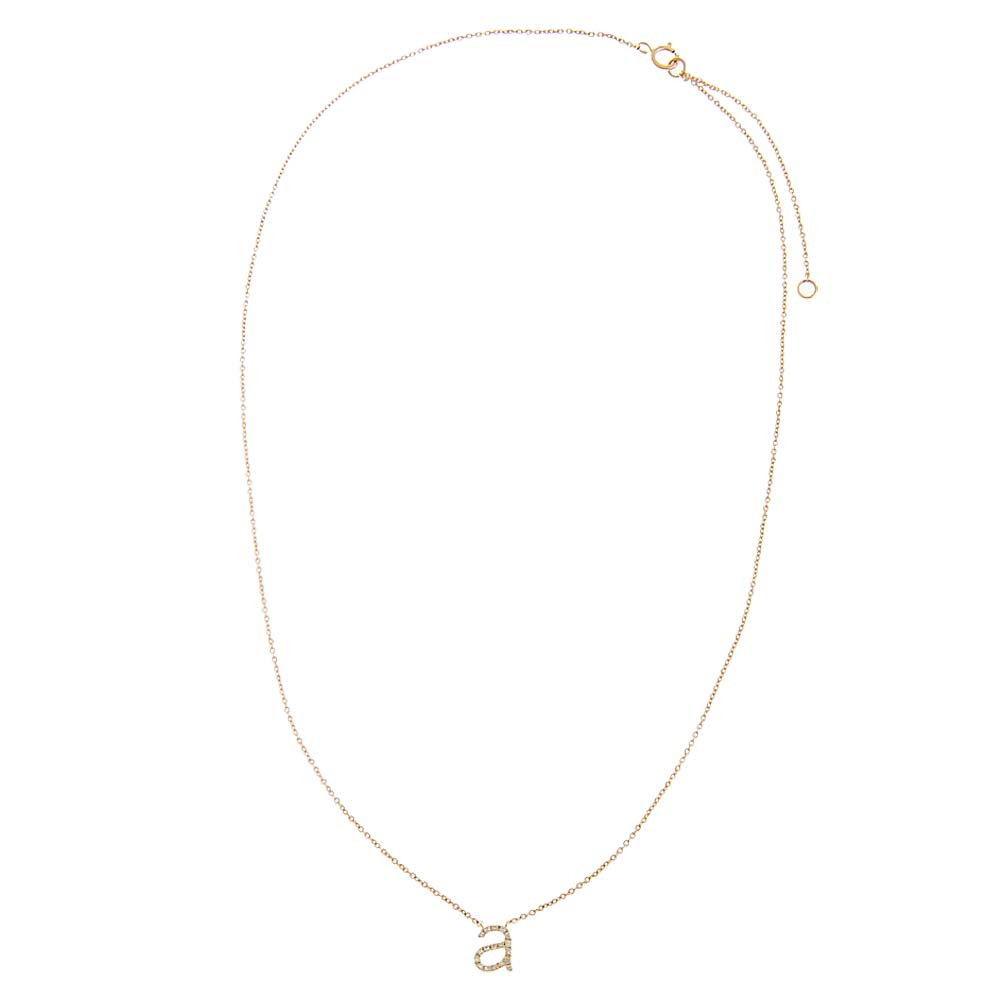 Adina Eden 14K Gold Diamond Lowercase Initial Necklace