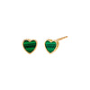 Malachite Kids Malachite Stone Heart Stud Earring 14K - Adina Eden's Jewels