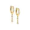 14K Gold Diamond Marquise Drop Huggie Earring 14K - Adina Eden's Jewels