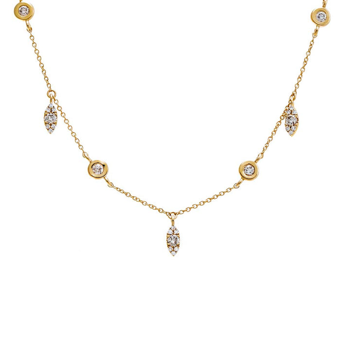  Diamond Bezel X Pave Shaker Necklace 14K - Adina Eden's Jewels