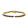 Onyx Diamond Pave Accented Onyx Heart Tennis Bracelet 14K - Adina Eden's Jewels